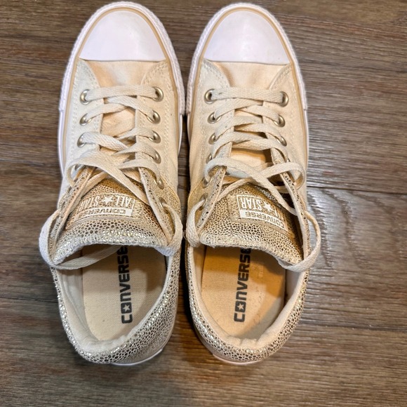 Converse Chuck Taylor All Star Madisson Gold Metallic Glitter Top Sneakers  8 - Picture 8 of 11